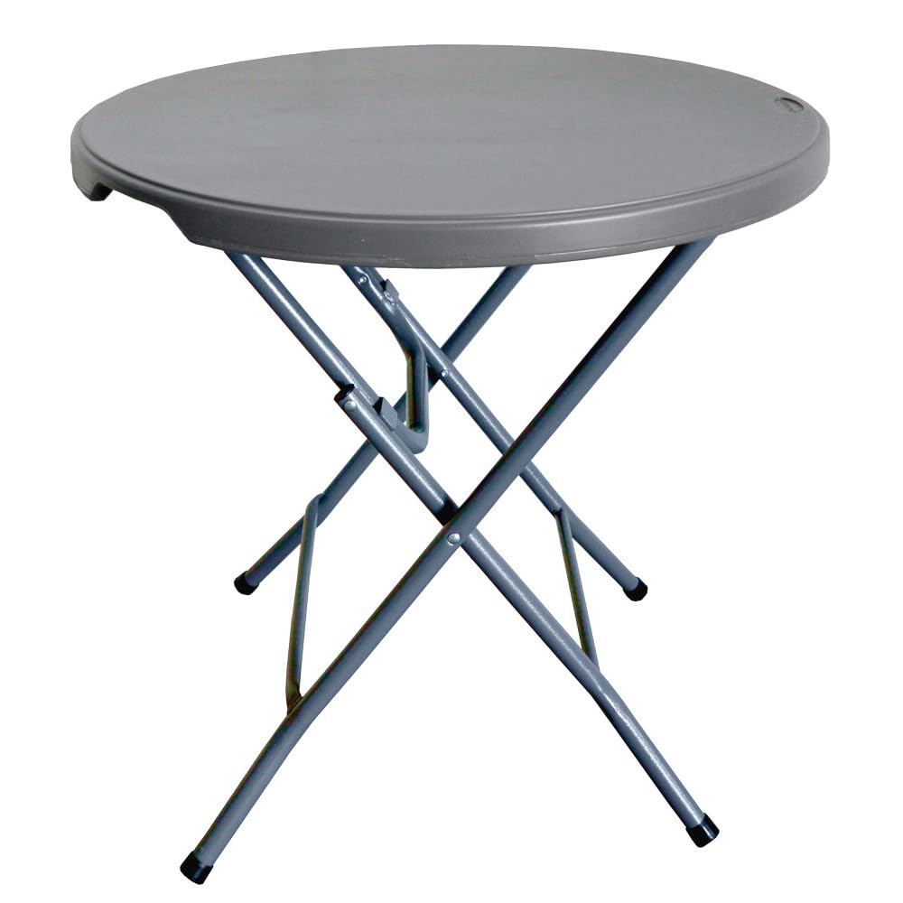 EME Mesa Baja Plegable Catering en Color Gris Oscuro, Dimensiones Ø80x74cm Mesa Plegable Tipo Cocktail Material Polietileno de Alta Densidad Apta para Eventos de Interior y Exterior