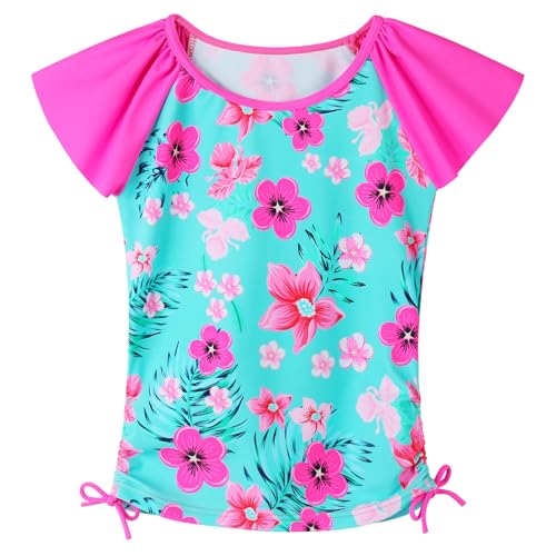Image of Girls Rash Guard 2 Pieces Bathing Suit UPF50+ Swimsuit with Swimming Skirt Swimwear 2-14Y