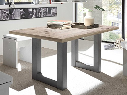 möbelando Esszimmertisch Küchentisch Tisch Esstisch Holztisch Speisentisch Trey V Graphit/Sandeiche