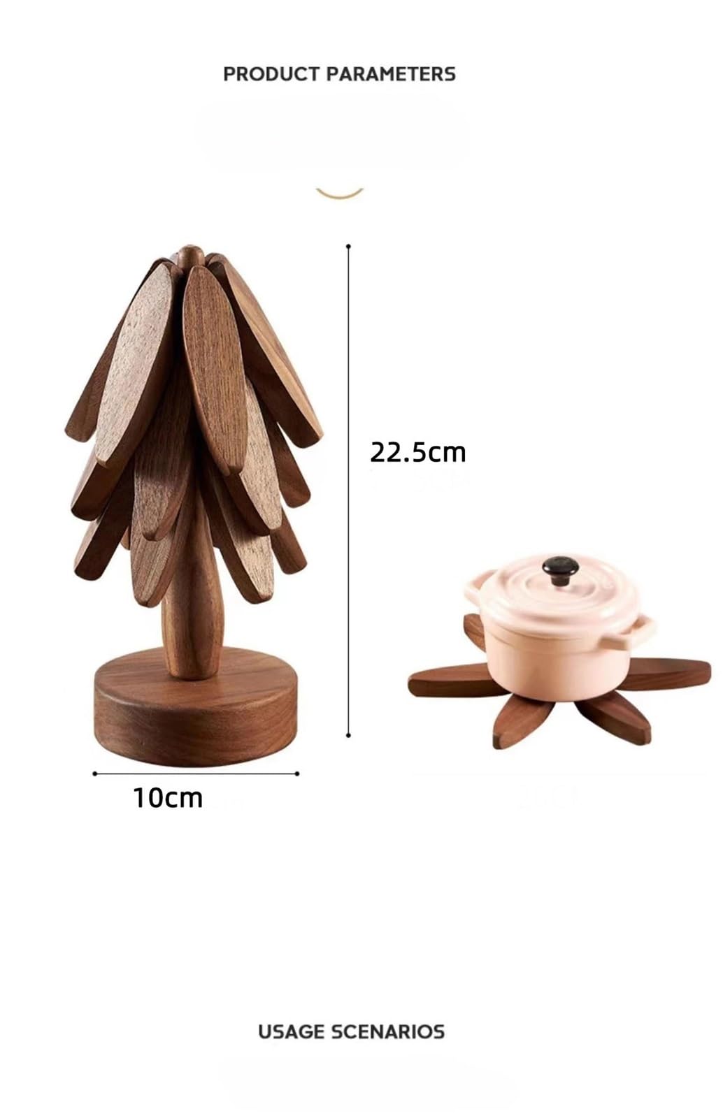 Salvamanteles de Madera antiescaldaduras con diseño árbol Nogal, Decorativos, Resistentes al Calor, for Mesa, Posavasos, Almohadilla Aislante, Cuenco para Ollas y Sartenes Calientes