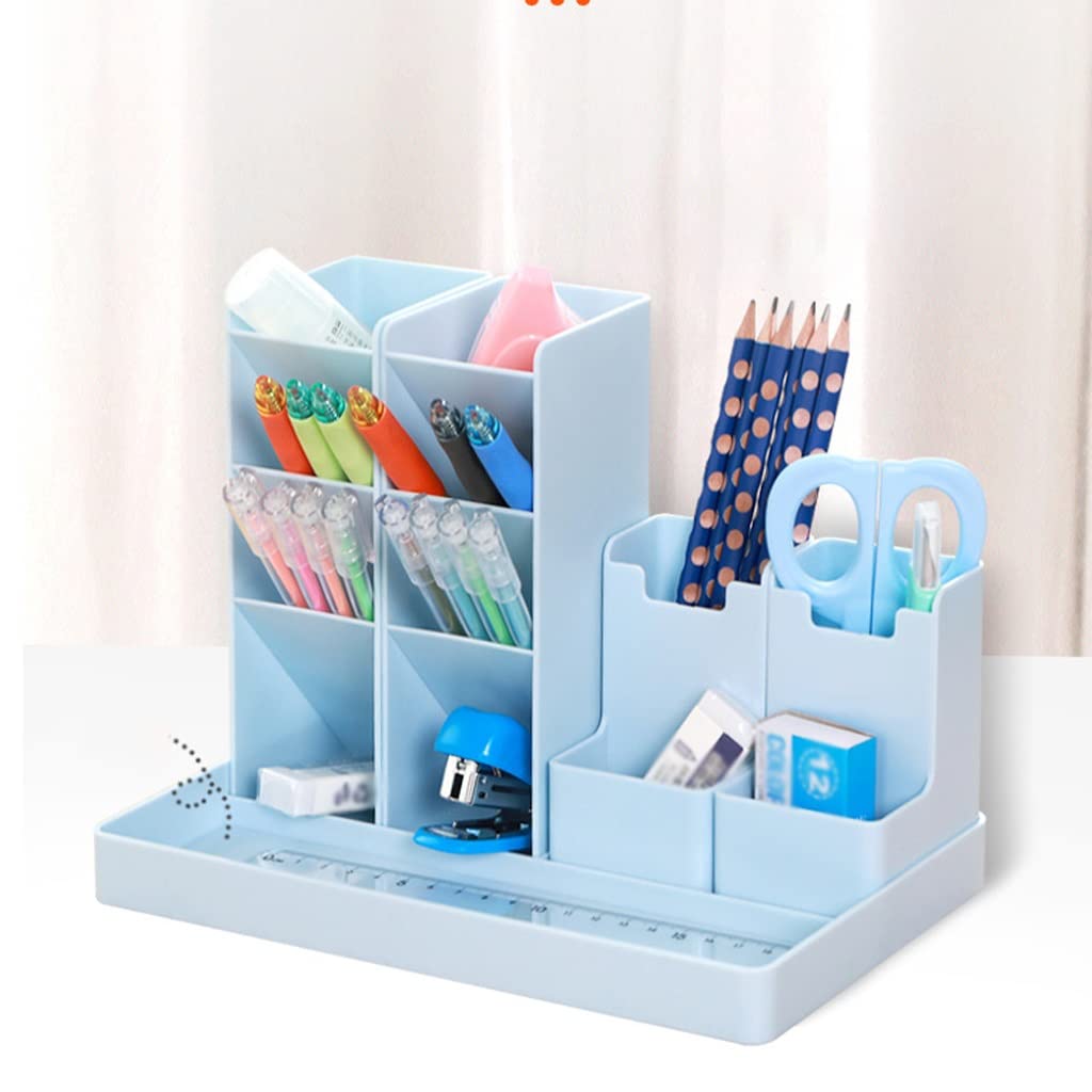 Stifteköcher Schrägstifthalter Kreative Netter Mode Student Multifunktionale Großkapazität Desktopaufbewahrungsbox Stifthalter (Color : A-Blue)