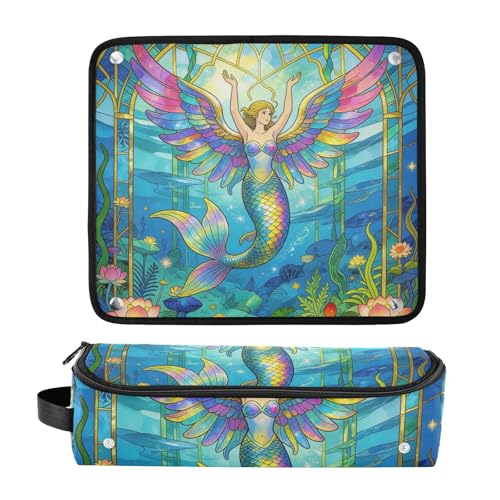 Bolsa de viaje para herramientas de cabello y alfombrilla resistente al calor con cremallera para organizador de herramientas de rizador, plancha, secador y más miniatura 3