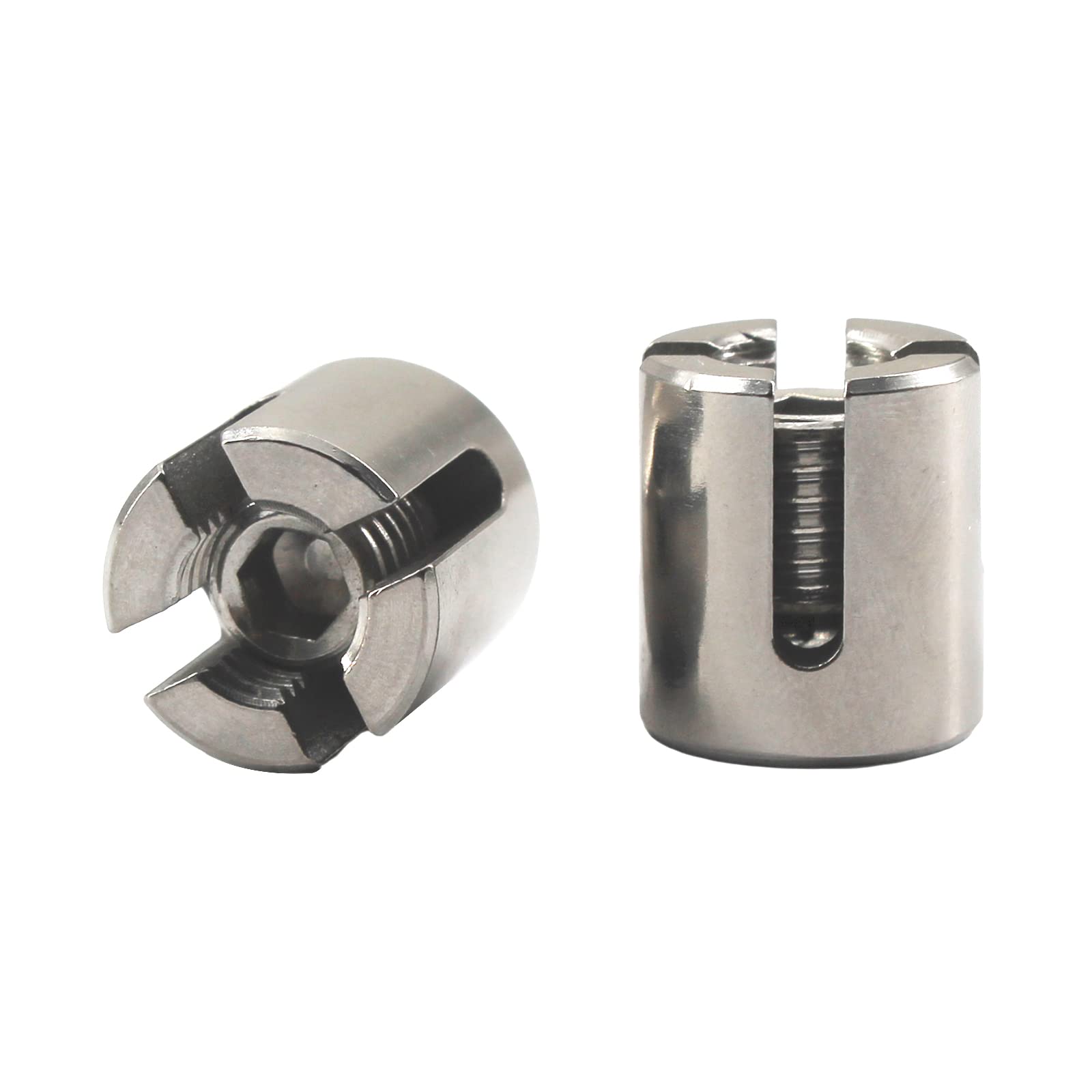 2 Pack Stainless Steel 8mm Cross Cable Clamps Wire Rope Cross Clamp Clips M16x8