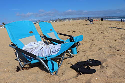Nice C Chair Beach, Beach Chairs For Adults 2 Pack, Low Beach Chair, Sling, Folding, Portable, Concert, Kids, Boat, Sand Chair With Cup Holder & Carry Bag (2 Pack Of Blue) #TOP4