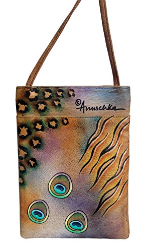 Image of Anuschka Women's Leather Crossbody Bag - Hand-Painted Genuine Leather Handbag with Pockets for Everyday Use - 448