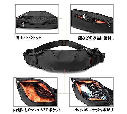 End&start ボディバッグ メンズ 防水 斜めがけ ウエストポーチ 小さい ショルダーバッグ 軽量 小型 ランニング の商品画像 3