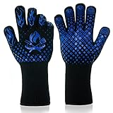 Guantes para barbacoa, resistentes al calor, 1472 grados F, diseño de agarre de silicona antideslizante, guantes de parrilla para parrilla al aire libre, barbacoa, horno, cocina, cocina y horneado
