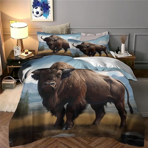 Parure de lit bison fermeture éclair housse microfibre douce pour ado