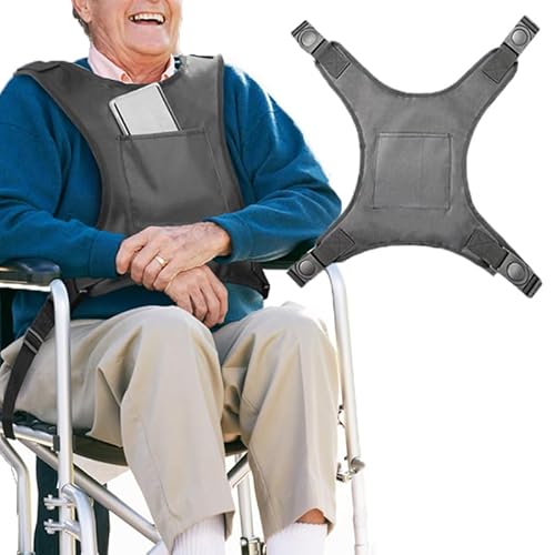 Mibcocny Wheelchair Seat Belt Restraints for Elderly Dementia Patients, Adjustable Safety Straps Harness for Seniors, Wheel Chair Accessories Adults, Cares Harness for Chair Senior