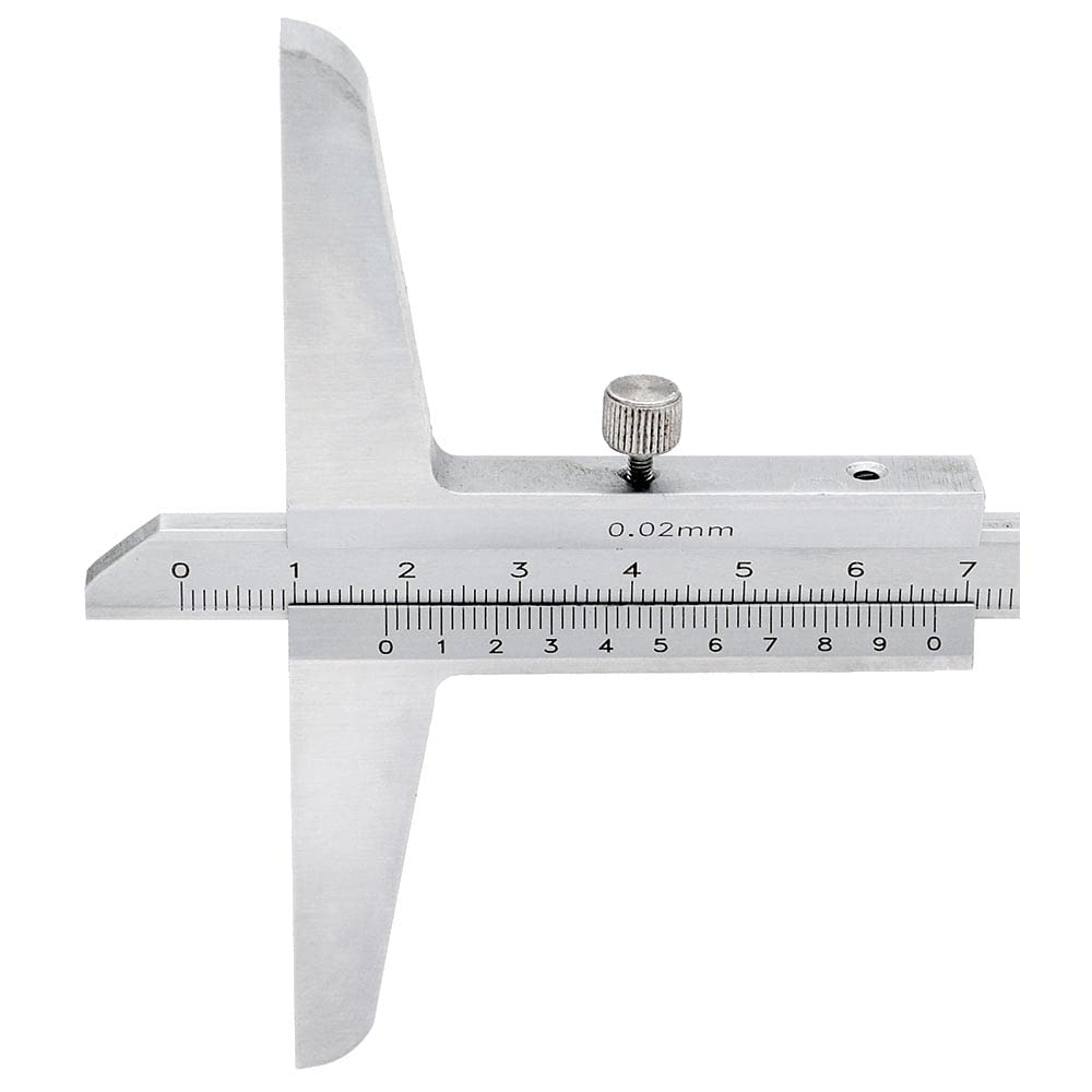 Jauge de profondeur à vernier - Capacité 200 mm - Acier chromé mat