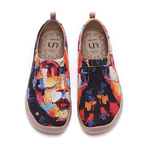 Image of UIN Women's Artistic Slip-On Shoes Vibrant Floral Casual Loafers Lightweight Comfortable Travel Footwear