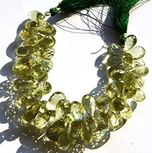 Prasiolite naturelle du Brésil en briolettes pour joaillerie haut de gamme