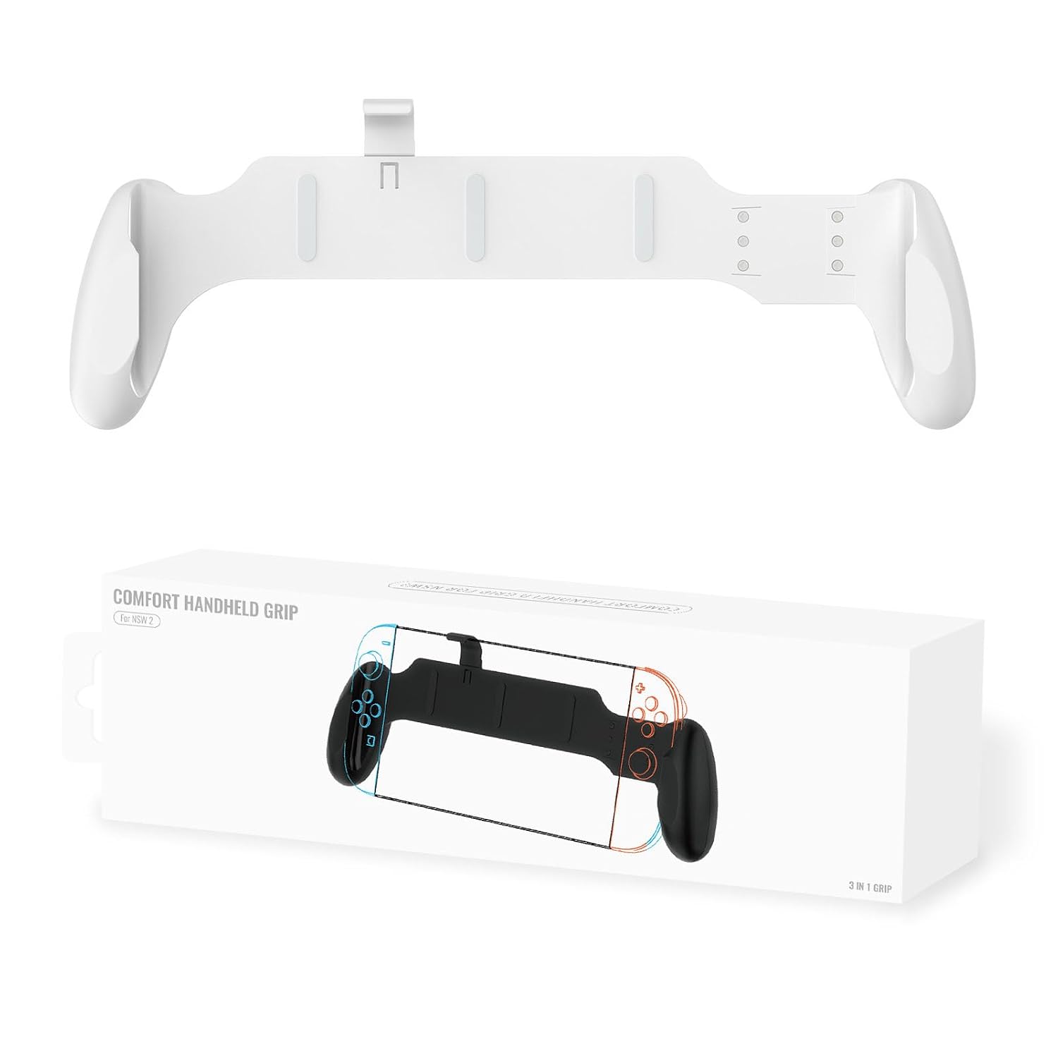 XHSESA Ergonomic Anti-Slip Grip for Switch/Switch OLED/Switch2 - Lightweight Handheld Controller Accessories (Black)
