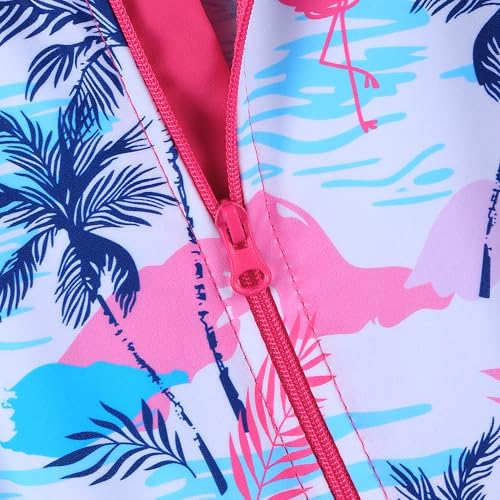 Image of HUAANIUE Toddler Girl Swimsuit Long Sleeve UPF50+ Sun Protection