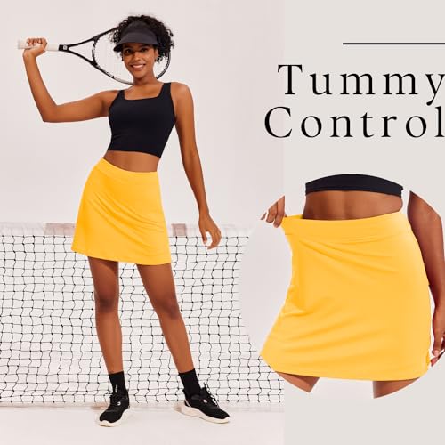 Image of Ekouaer 16 inch Golf Skorts for Woman with Inner Pockets Silicone Grippers Tennis Skirt Quick Dry Athletic Pickleball Skort