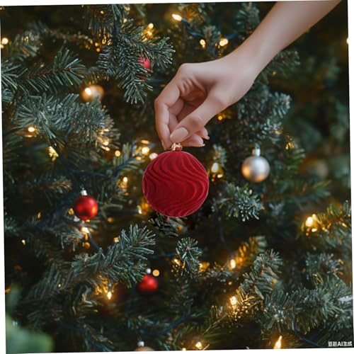 Boules de Noël incassables en velours floqué pour décorer sans risque - 8
