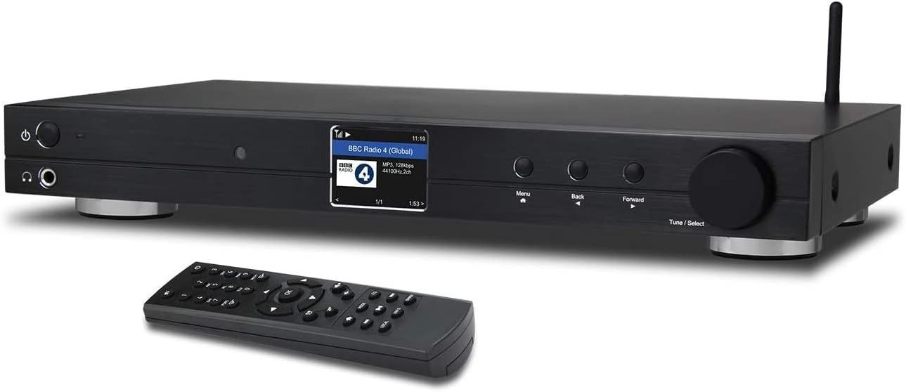 GLFS WiFi Internet Component Radio Tuner (430 mm) WR10 FM/Ethernet Bluetooth Receiver 2.4" Color Display with Digital Output to Connect Hi-Fi System -Black : Electronics