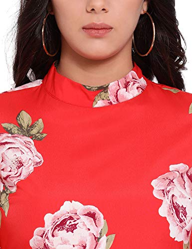 Image of oxolloxo Women's Polyester Long Sleeve Animal Print Knee-Length Dress