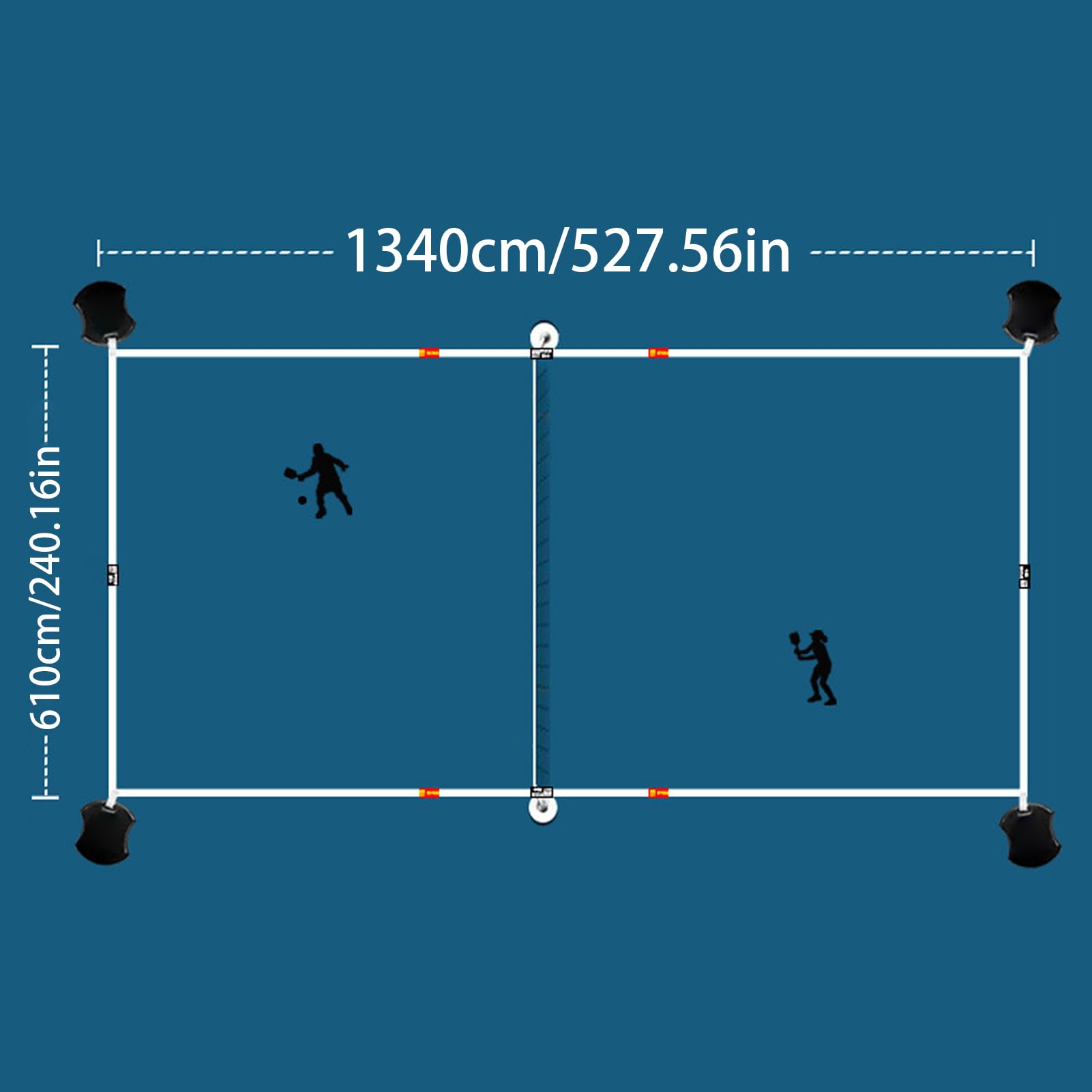 Pickleball Linien Für Außenplatz Klar Stabil Tragbar | Badminton Spielfeldmarkierungen Für Rasen Hof Park Spiele Outdoor Pickleball Platz Mehrsport Markierungsband Set Kein