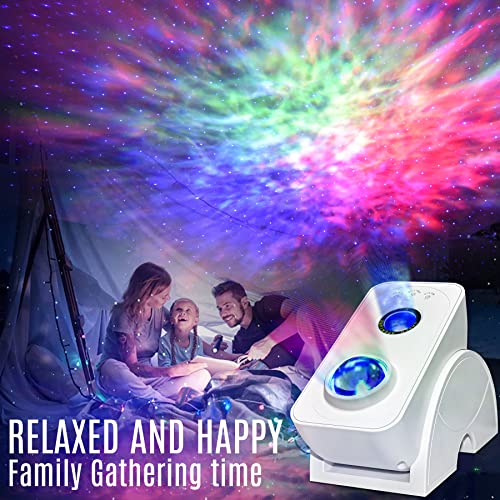 Smart Galaxy Projector App & Voice Controlled Works W. Alexa Silent Rotation Nebula Sky Star Projector Music Sync Auto Timer Night Light For Kids/Room Décor (Wall Mountable, Blue Stars) #TOP6