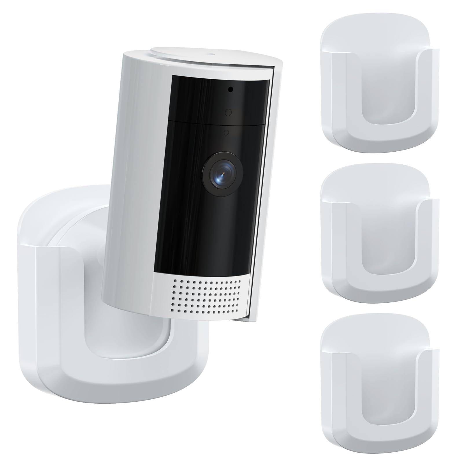 3 Pack R-ing Camera Mount, Strong Adhesive Wall Bracket for R-ing Indoor Cam(1st Gen and 2nd Gen), Tool-Free Sturdy Mounting Kit (White, Camera Not