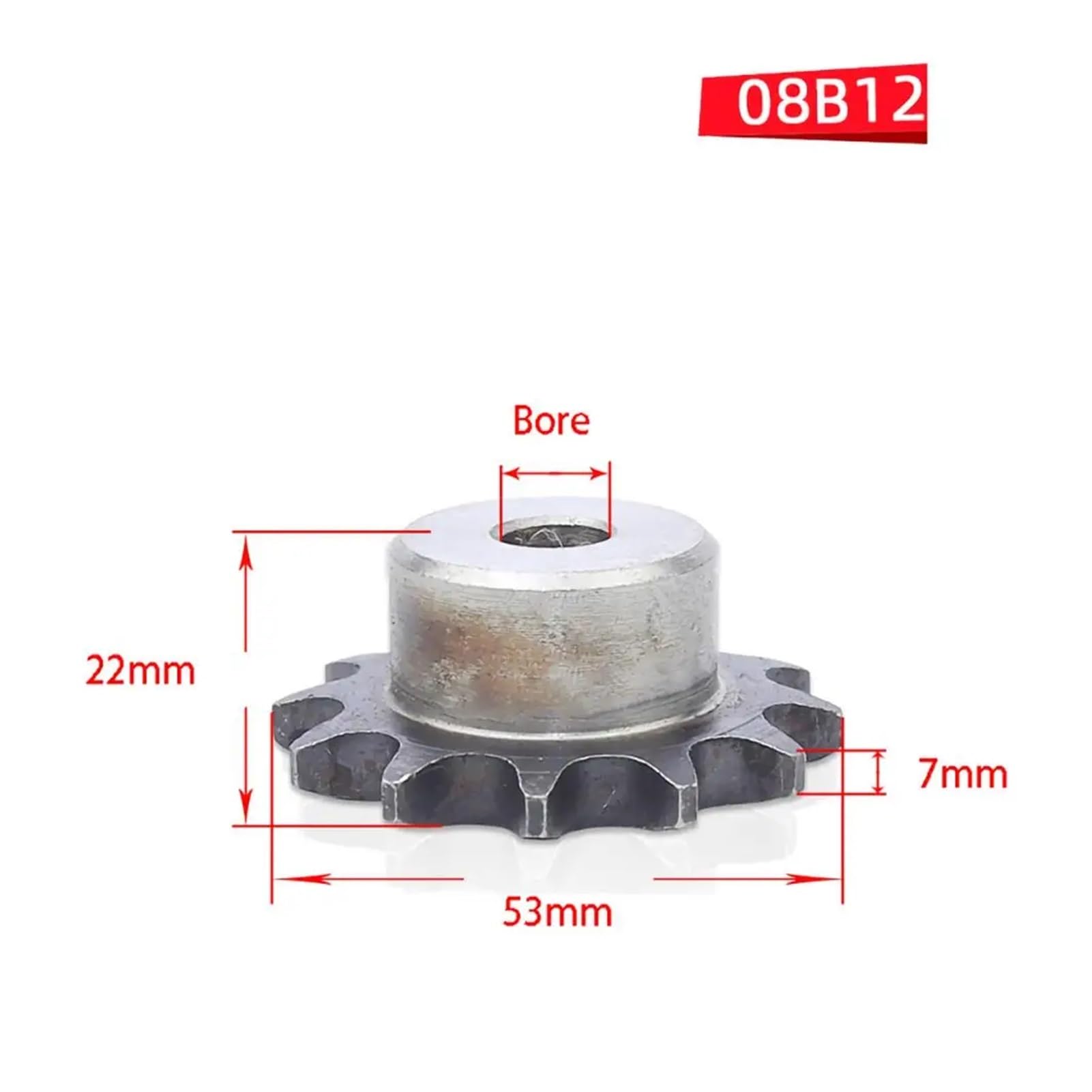 Pignon d'entraînement for chaîne 9-24 dents en acier A3 08B, pas de 12,7 mm, roue dentée industrielle(20 Teeth)