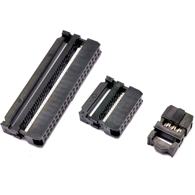 fengpeng 10Pcs FC 6P/8/10/12/14/16/20/26/30/34/40/50 Pin 2.54mm Pitch Female IDC Socket Connector Ribbon Cable(2x8P)