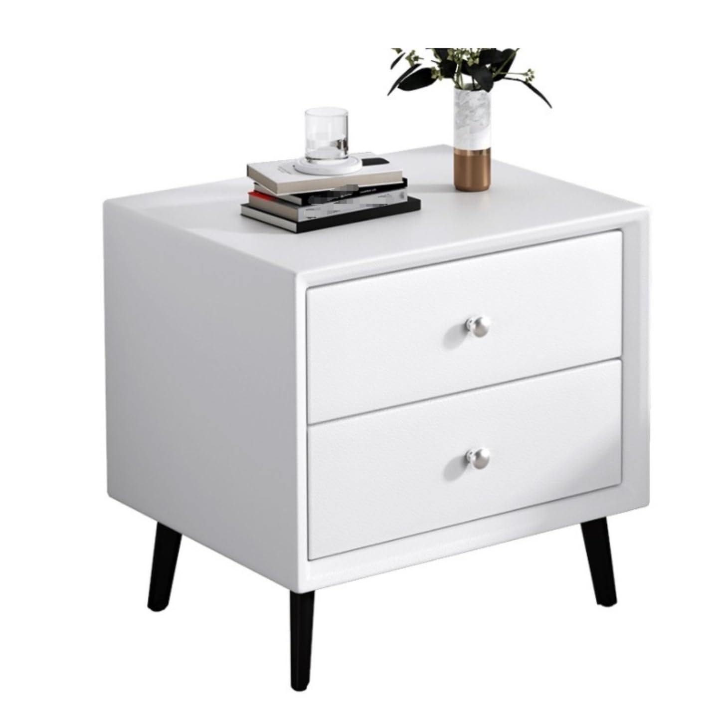 Table de chevet en bois JATIBOSH meuble de nuit moderne 2 niveaux table de rangement bureau 48cm