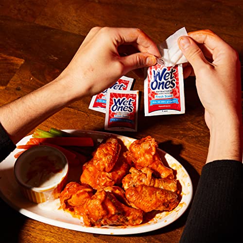 image for Wet Ones Antibacterial Hand Wipes Singles, Fresh Scent Wipes | Ind