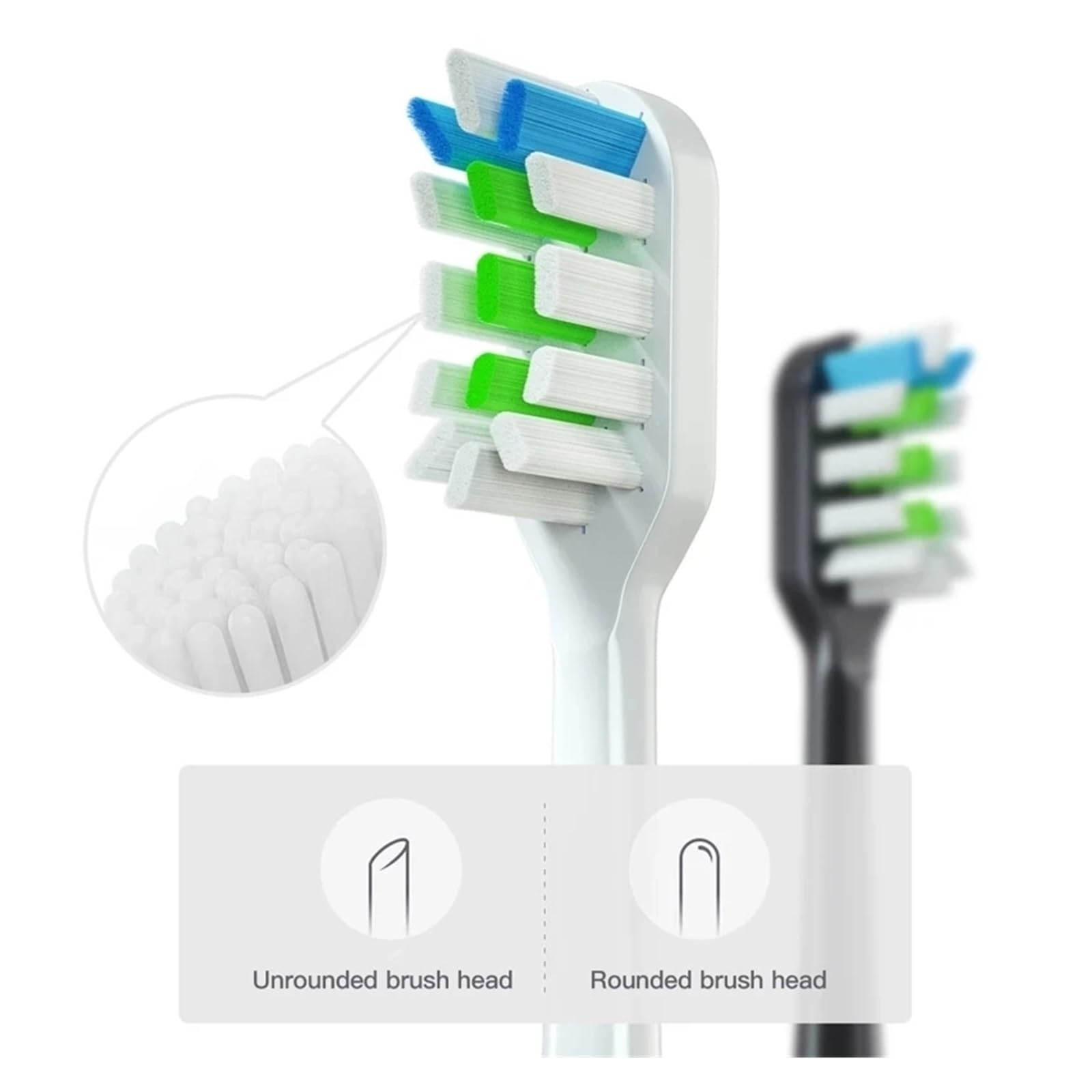 Cabezales de cepillo de dientes eléctrico sónico de 4/7/8 Uds., boquillas de repuesto de cerdas suaves con tapas protectoras contra el polvo(Beige)