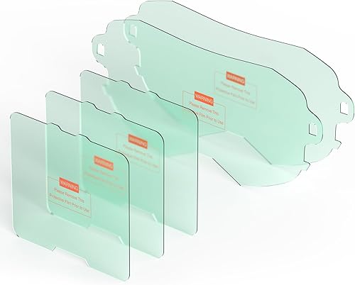 YESWELDER Lente de repuesto exterior de pantalla de visualización grande de 3 piezas y 2 lentes de repuesto interiores para casco de soldadura