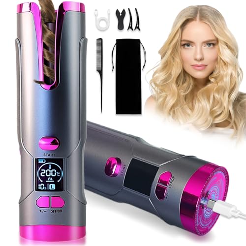 Automatic Curling Iron 3/4 inch Barrel, Cordless...