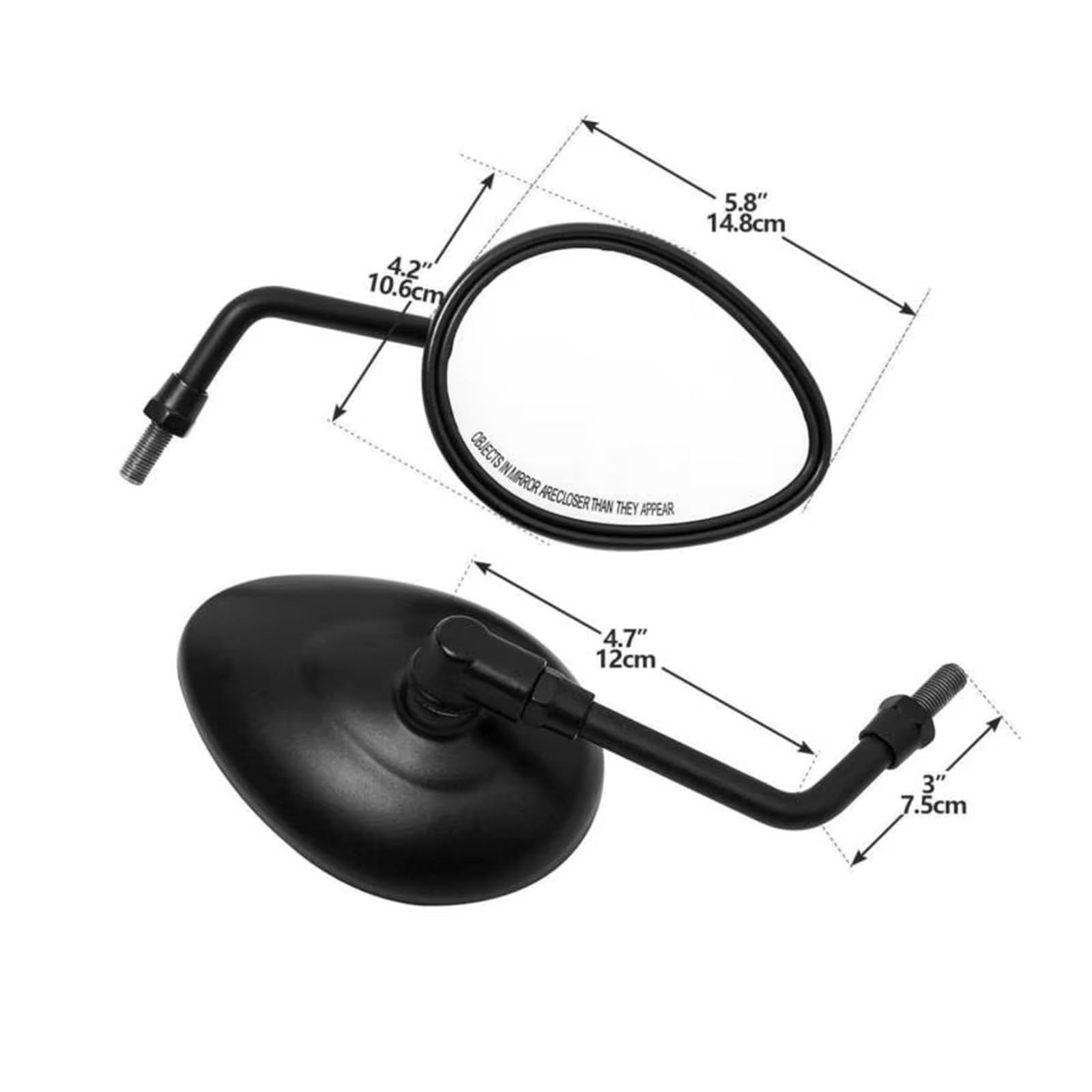 Lenkerendenspiegel Für Indian Für Chief Für Class Für Chieftain Für Roadmaster Für Scout Für Vintage Für Dark Für Horse Motorrad 10mm Rückspiegel(Matte Black)