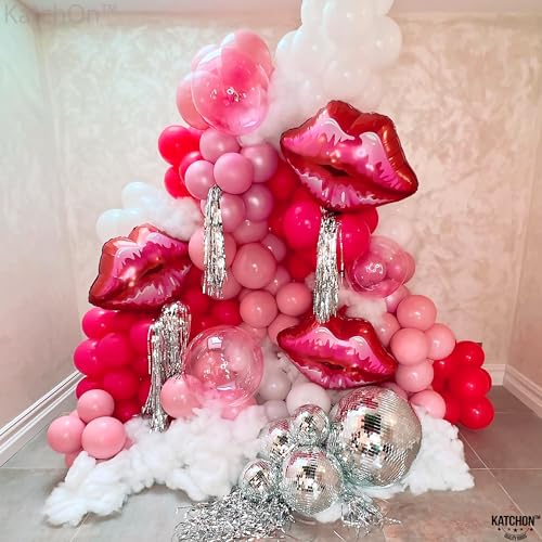 Image of 4 Pcs Red Lip Foil Balloon - 30 Inch | Cute Kiss Balloons for Pride Decorations | Lip Balloons For Pride Month Decorations, Proposal Decor, Lips decor, Anniversary Decor, KatchOn