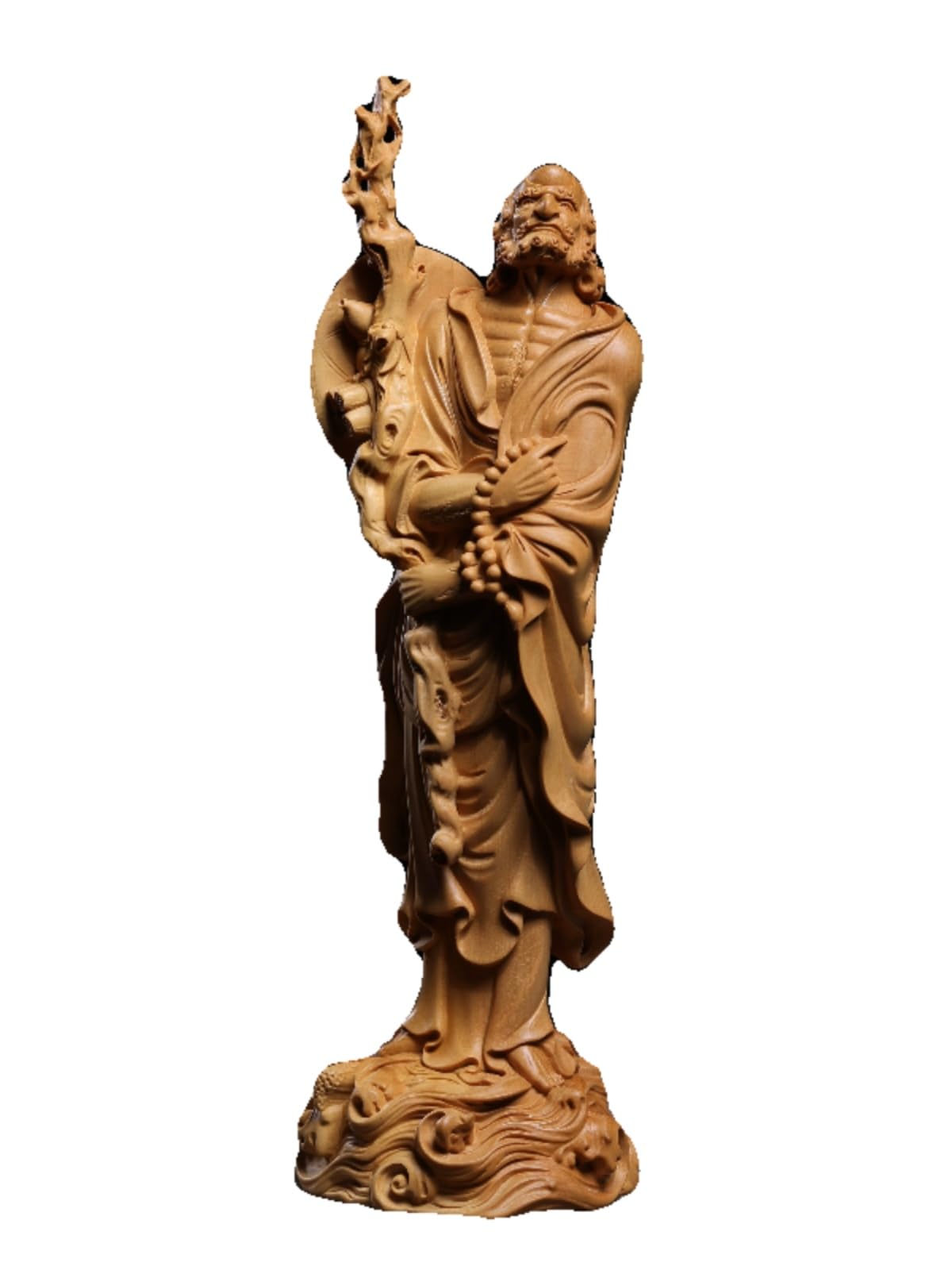 黄楊木彫 達磨祖師像 オファー 置物1 黄楊一杢彫り「達磨像」 木彫り像