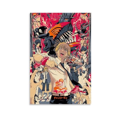 lugEMa Classic Anime Chainsaw Man Canvas Art Poster And Wall Art Hanging Decor for Modern Family Corridor Posters 12x18inch(30x45cm)