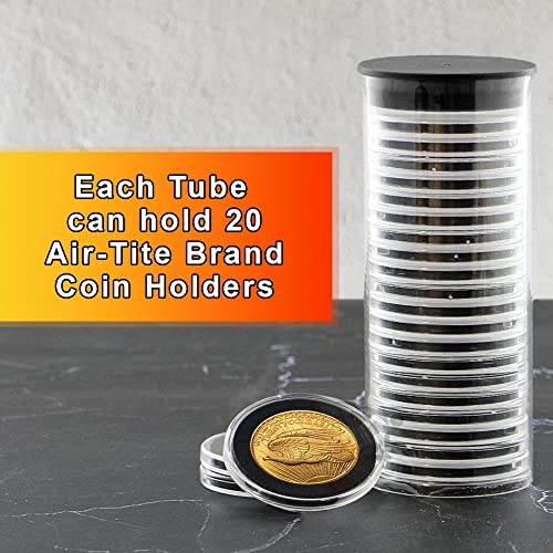 Cápsulas y tubo almacenamiento para monedas 34mm negro miniatura 2