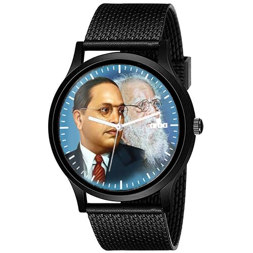 AROA Watch for Dr Ambedkar and Periyar Model : 1380 Black Metal Analog Black Strap Watch Blue Dial Stylish Watch for Boys (B0CZTXF7H3) Amazon Price History, Amazon Price Tracker