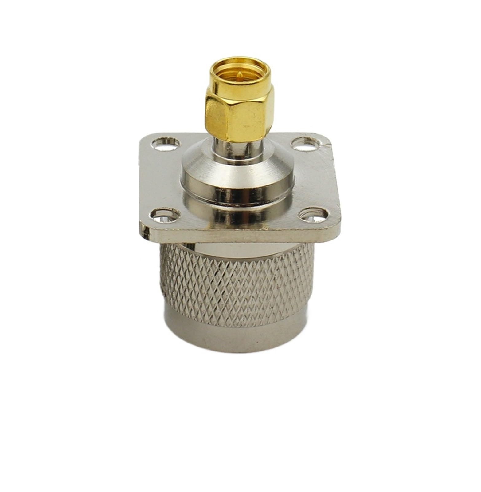 Conector tipo N a brida de 4 orificios L16 latón montaje panel N-J 2