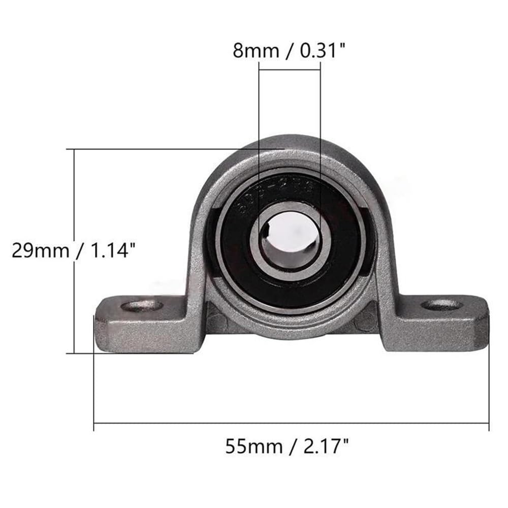 2er-Set 350 mm T8 Trapezspindel-Set Edelstahl 8 mm Durchmesser mit Mutter
