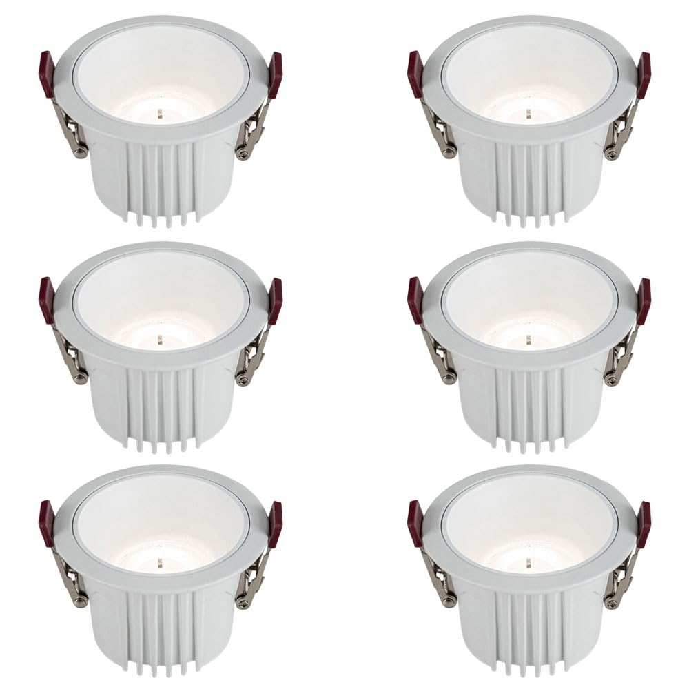 JKJZSALJ 6-Pack 2.9/3.7 Inch Led Can Led Recessed Lighting With 7Mm Narrow Frame,Anti-Glare Deep Baffle,Cri90 Led Ceiling,3000K/4000K/6000K Dimmable,White-7W