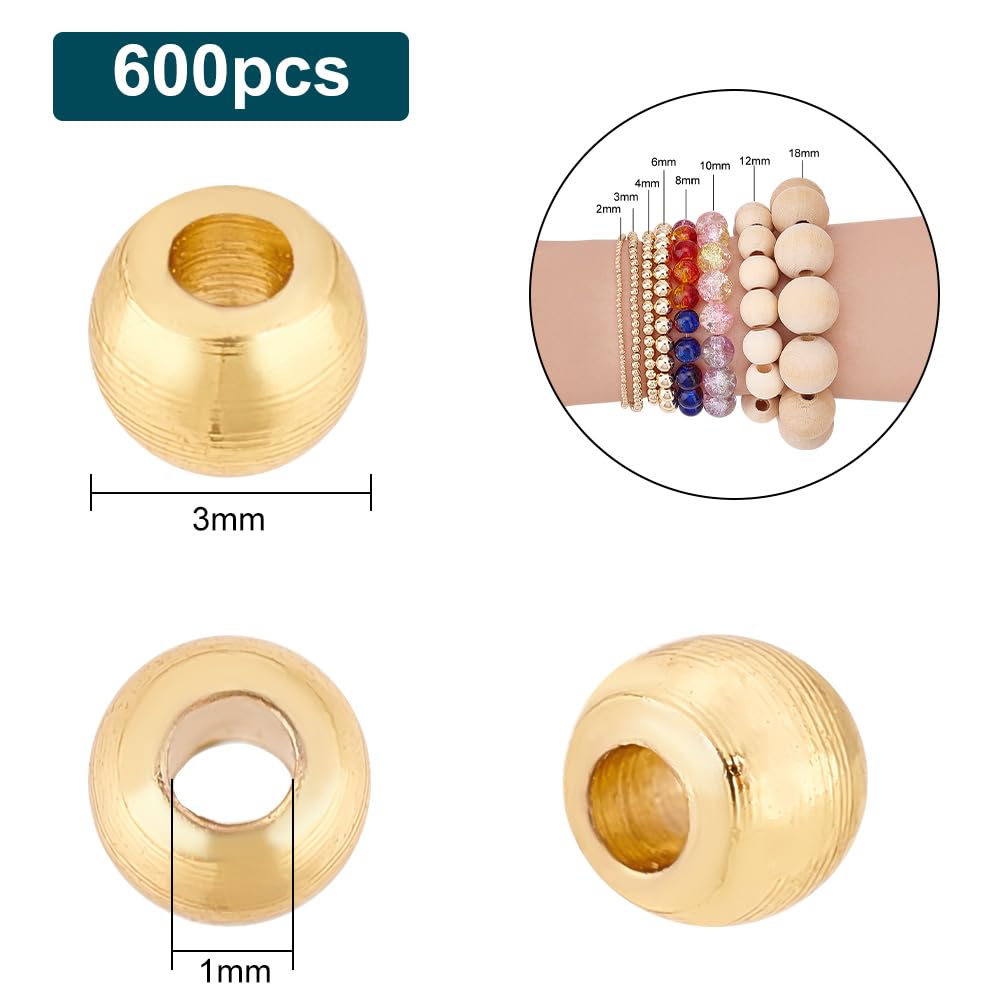 PH PandaHall 600PCS 18k Gold Plated Spacer Bead - Image 2