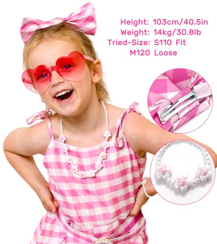 Vestido a cuadros para niñas con accesorios miniatura 5