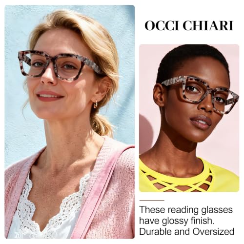 Image of OCCI CHIARI Large Reading Glasses Women Retro Reader 1.0 1.5 2.0 2.5 3.0 3.5 1.25 1.50 1.75 2.25 2.75 4.0 5.0 6.0