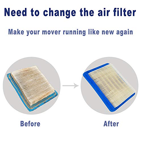 Heyzlass 5 Pack 491588S Air Filter, Compatible With Briggs Stratton 491588 4915885 Flat Oem Air Cleaner Cartridge, Lawn Mower Air Filter #TOP4