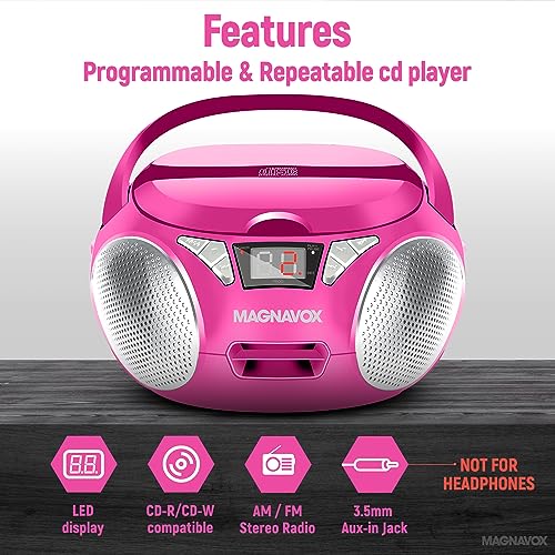 image for Magnavox MD6924 Portable Top Loading CD Boombox with AM/FM Stereo Radi