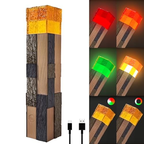 MEDMHSMA LED Fackel Wall Lampe, Leuchtende Taschenlampe mit 4 Farben, Wandmontage & Handlampe, USB wiederaufladbare Nachtlampe Geschenk für Kinder Jungen und Mädchen ab 6