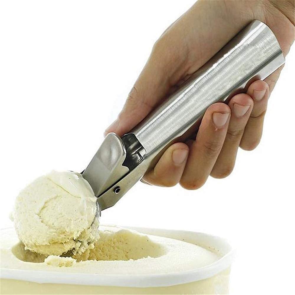 Eiscreme-Scoop-Eiscreme-Schaufel-Edelstahl-Fruchtschöpfer mit Auslöser für Home Restaurant