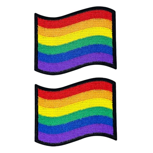 makstore LGBT Flagge Patch - Regenbogen Bügelflicken Aufbügler zum aufnähen/aufbügeln - Rainbow Patches für Jacken Tasche T-Shirt Jeans Backpack (2)