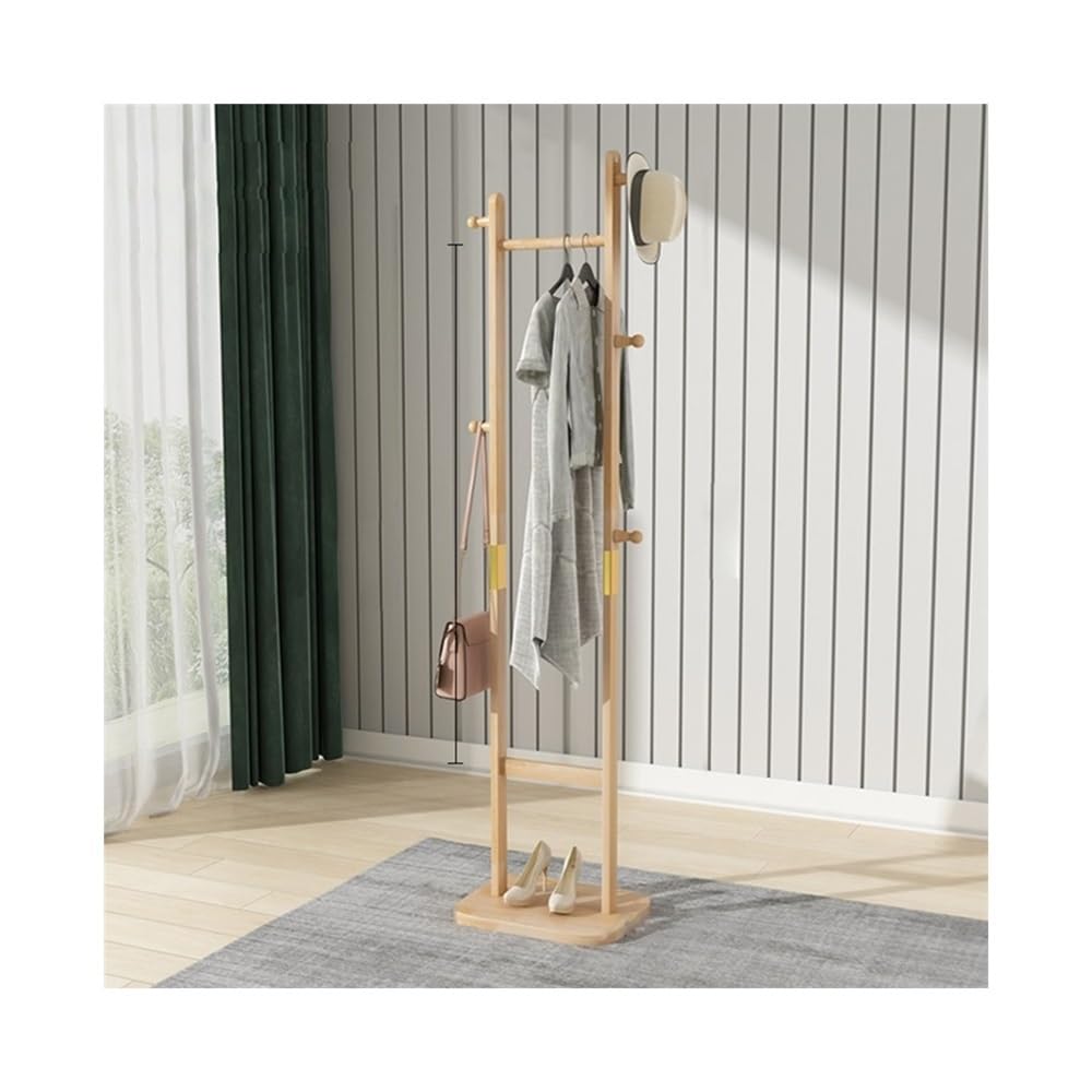 Dh2yjnbf3 Standing Indoor Corner Coat Rack Floor Bedroom Solid Wood Wardrobe Hanger Living Room Clothes Hallway(Wood Color)